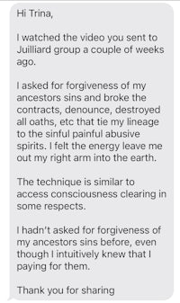 a text message from a couple of weeks ago